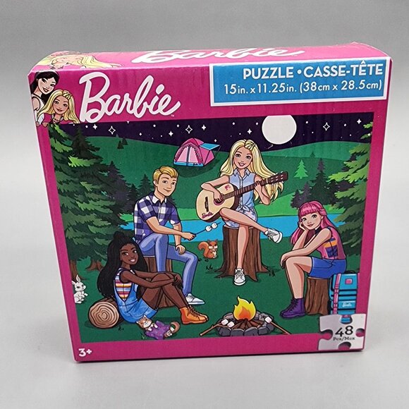 Barbie Camping Puzzle 48pc 15"x11.25" Mattel New Sealed 3+ Kids Gift Toy - Picture 1 of 3